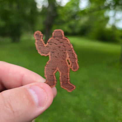 Wood Sticker | Bigfoot Sasquatch | Cedar Paduk Cherry Maple Hickory