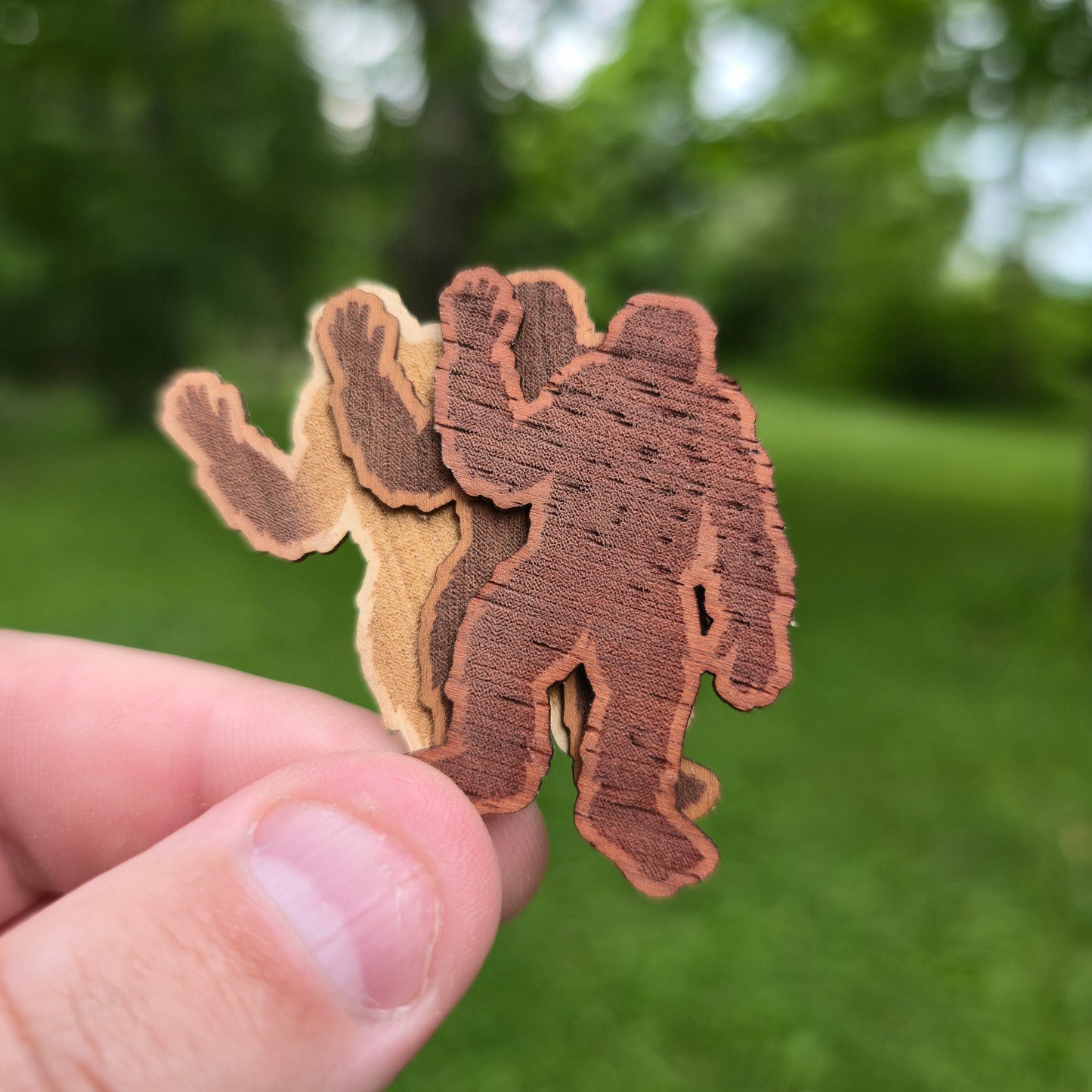 Wood Sticker | Bigfoot Sasquatch | Cedar Paduk Cherry Maple Hickory