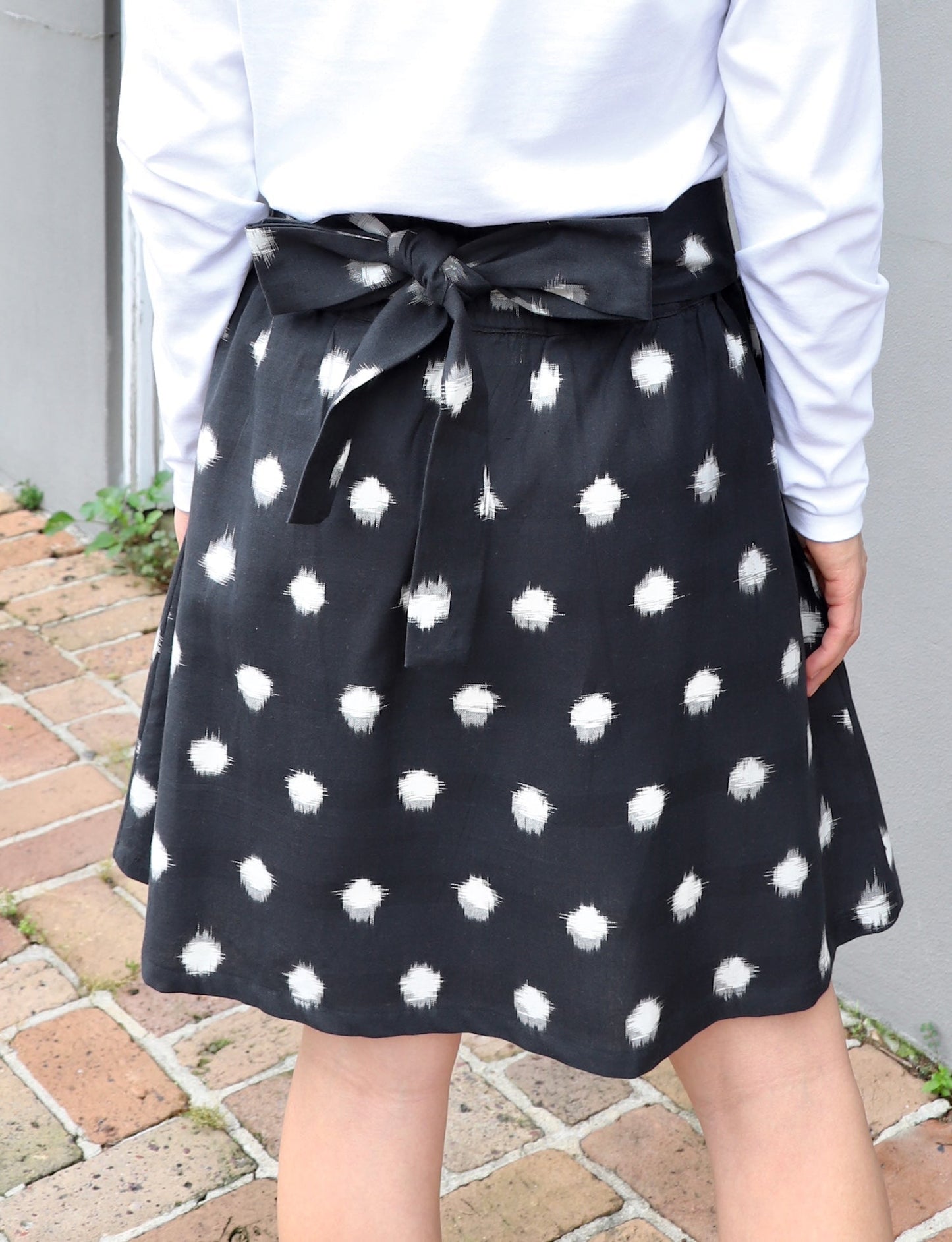 Black and White Polka Dot Organic Cotton Skirt