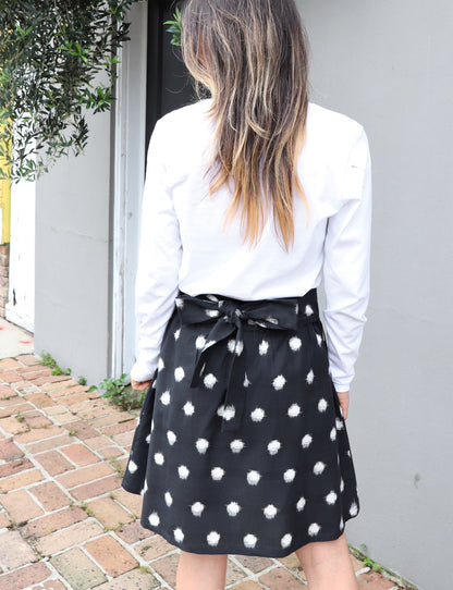 Black and White Polka Dot Organic Cotton Skirt