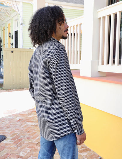 Black Plaid Organic Cotton Men's Button Down Shirt - Pre-Order