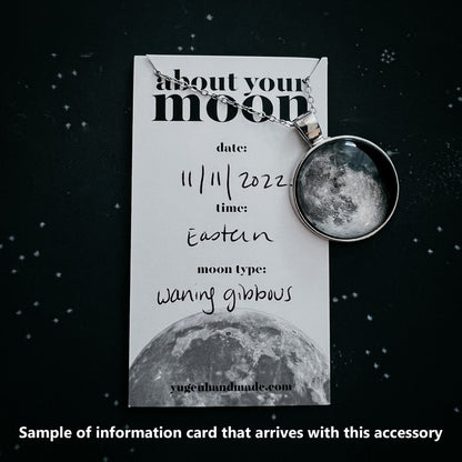 My Moon Mini Halo Necklace With Custom Lunar Phase