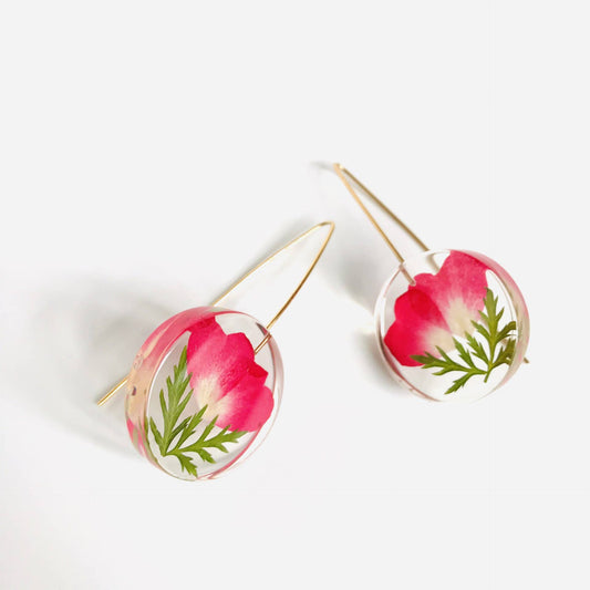 June Birth Flower Rose Petal Earrings