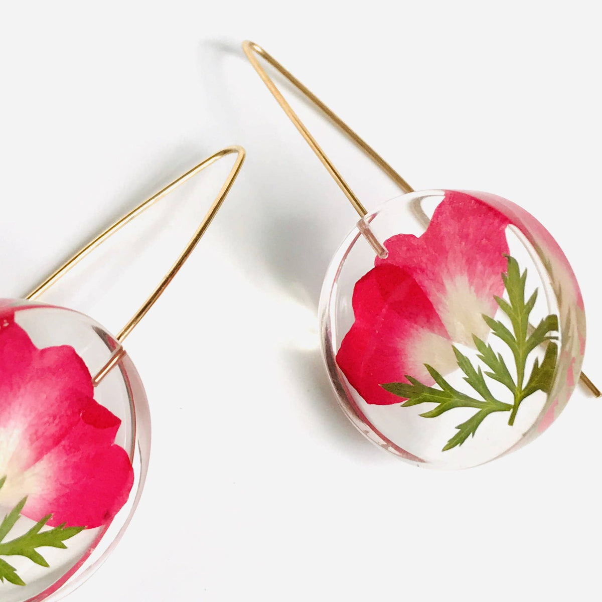 June Birth Flower Rose Petal Earrings