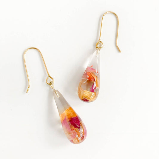 Rose Petal Teardrop Earrings