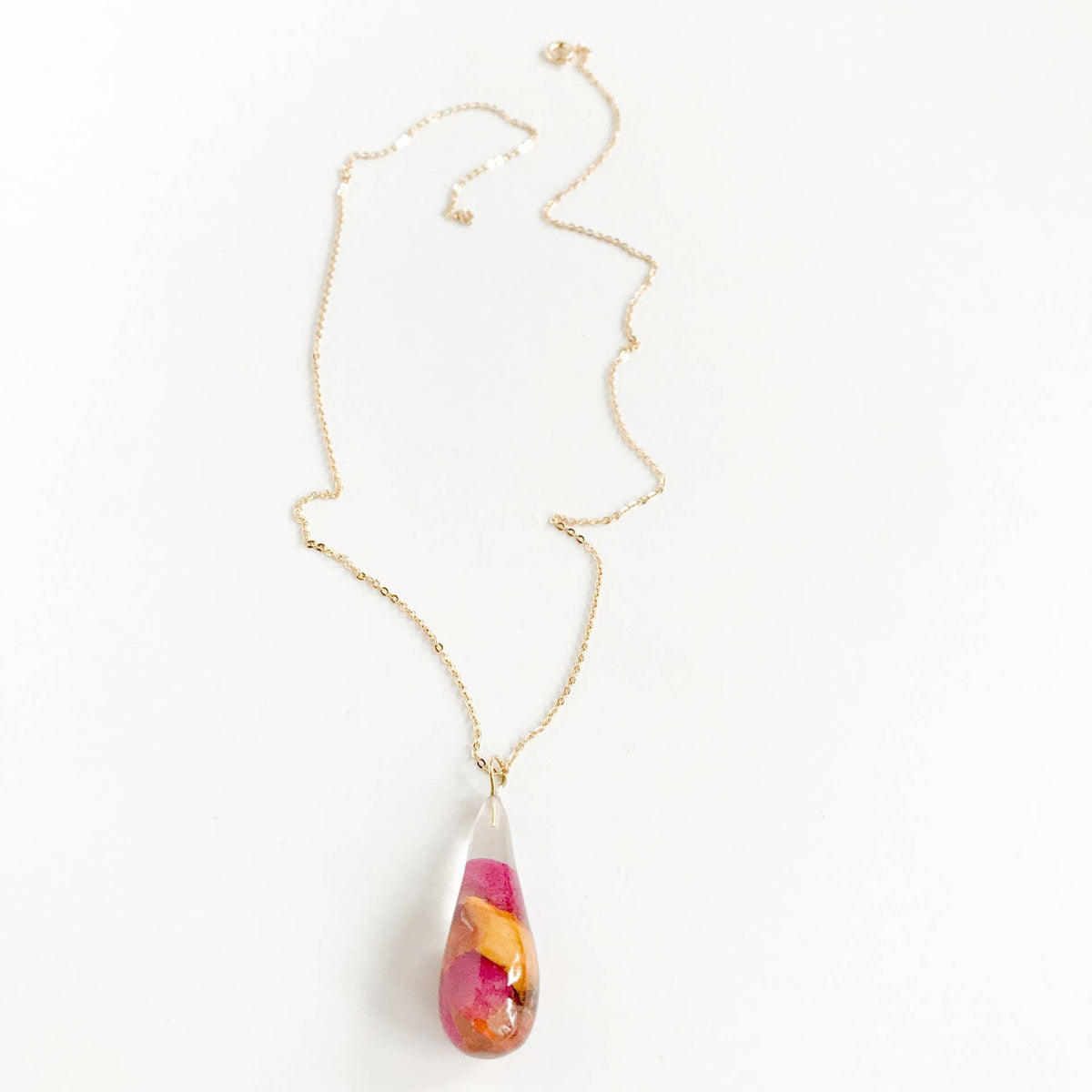 Rose Petal Teardrop Necklace