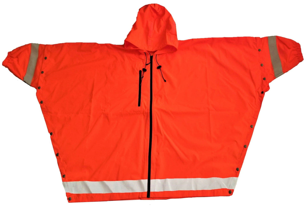 Brella® Orange Unisex Rain Jacket Reflective Strips | All-Weather Protection
