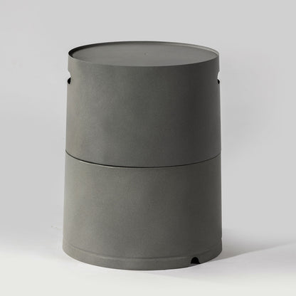 Steel Propane Tank Cover Round Tank Holder Hide-away Side Table Grey Concrete 14.75 x 14.75 x 20 inch