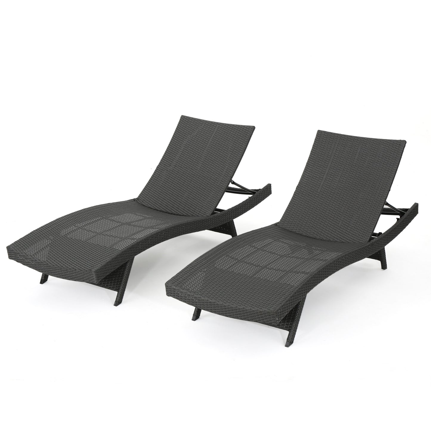 Salem PE Wicker Chaise Lounge Chair for Comfortable Outdoor Relaxing in Grey Rattan