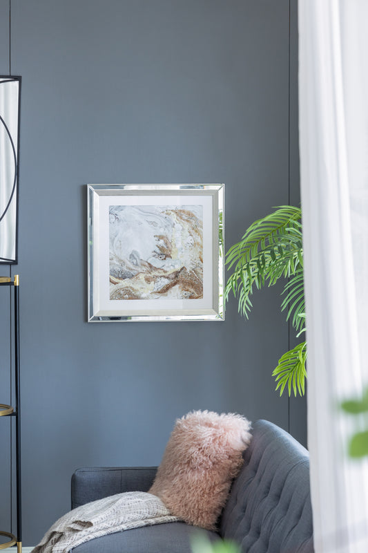 23.6x23.6' Perryman Crystal Mirror Framed Wall Art on Mellow Golden Tint Background