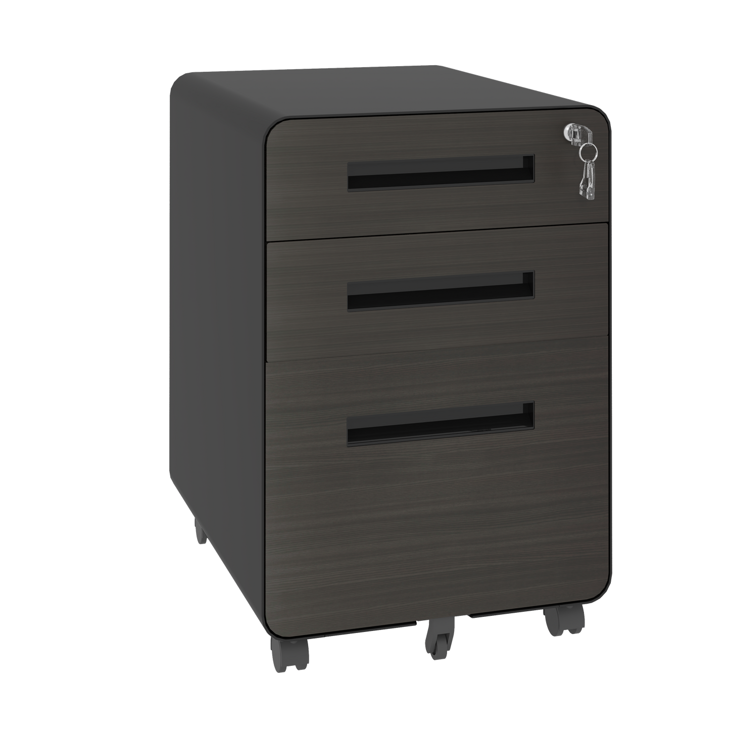3-Drawer Mobile File Cabinet with Lock, All-Steel Metal Storage Cabinet on Casters, for Home & Office,Black, Fully Assembled, Holds A4/Letter Files