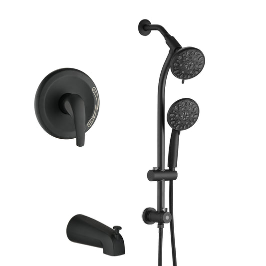Tool-Free Shower Combo 7-Spray Matte Black 1.8GPM