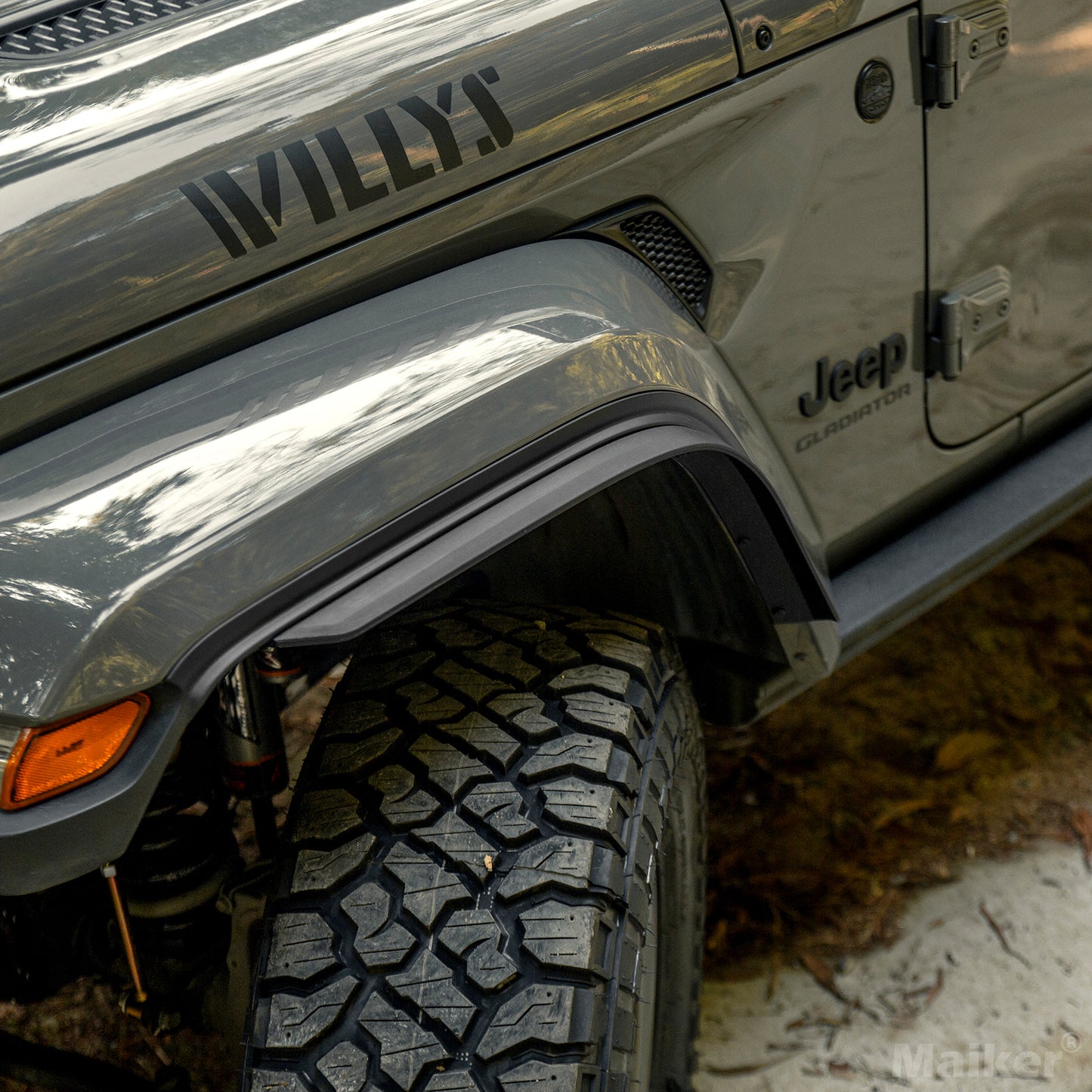 Front & Rear Fender Flares Compatible with 2018-2023 Jeep Wrangler JL & JLU Unlimited Sahara (Fit Original low Fender ,Not fit 4xe)