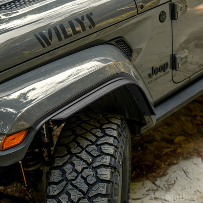 Front & Rear Fender Flares Compatible with 2018-2023 Jeep Wrangler JL & JLU Unlimited Sahara (Fit Original low Fender ,Not fit 4xe)