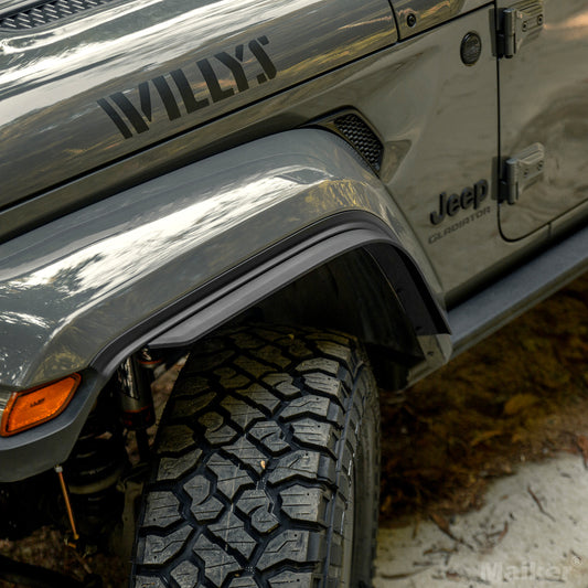 Front & Rear Fender Flares Compatible with 2018-2023 Jeep Wrangler JL & JLU Unlimited Sahara (Fit Original low Fender ,Not fit 4xe)