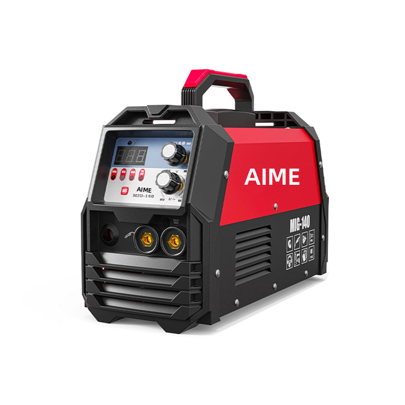 AIME 165A MIG Welder, Flux Core MIG/Gas MIG/Lift TIG/Stick 4 in 1 Multi-process Welding Machine, LED Digital Display Synergic Control 110V/220V Dual Voltage MIG-165DS PRO