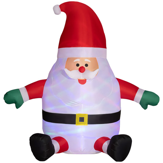 Outsunny 6' Inflatable Christmas Santa Claus with Rotating Magic Ball Light, Blow-Up Outdoor Yard Display for Lawn Garden Party