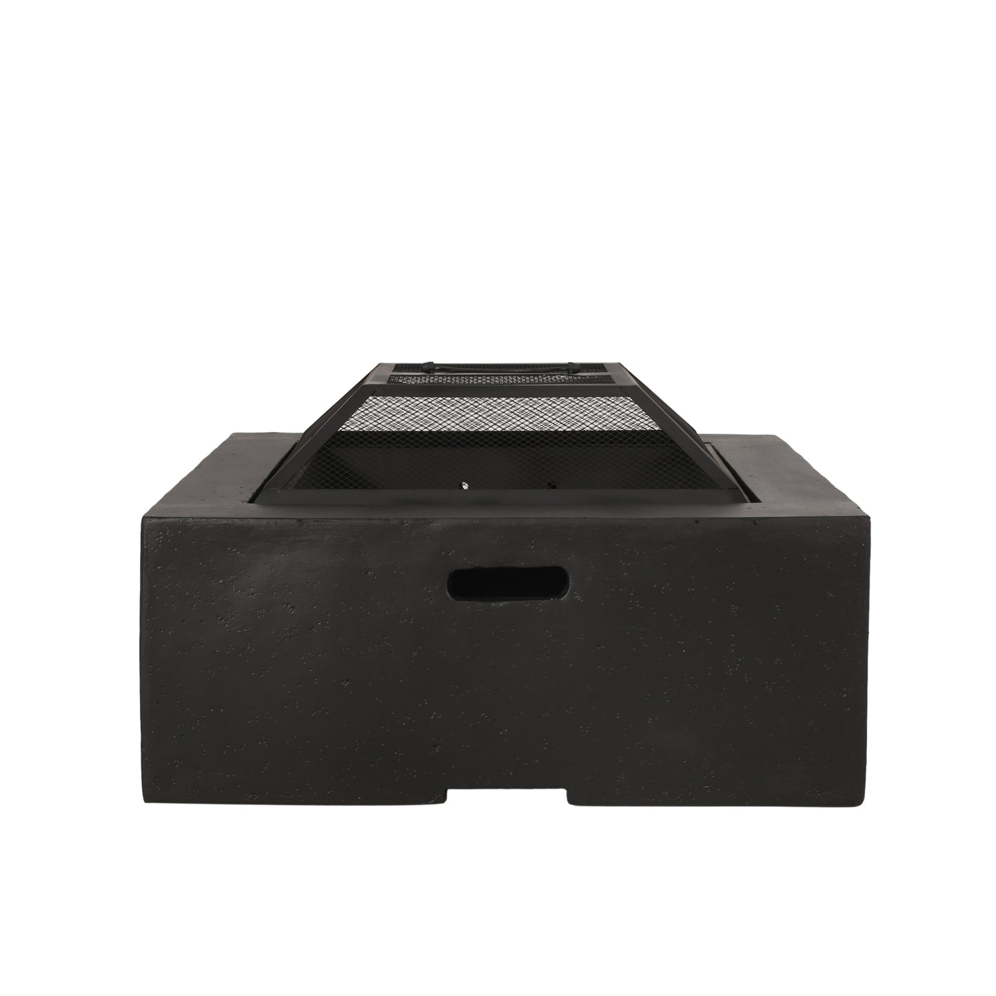 Outdoor 29' Square MgO Wood-Burning Fire Pit, Dark Gray