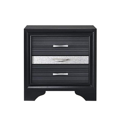 2 Drawers and 1 Jewelry Drawer Nightstand, Black