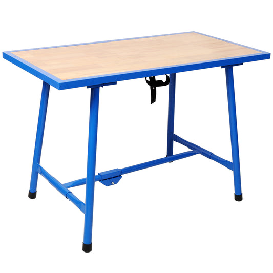 Foldable Work Bench,Workshop Tool Bench,Packing Table Mounting Table Assembly Table,660Lbs Load Capacity,for Workshop, Garage,Blue