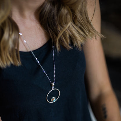 Silver Galaxy Circle Necklace