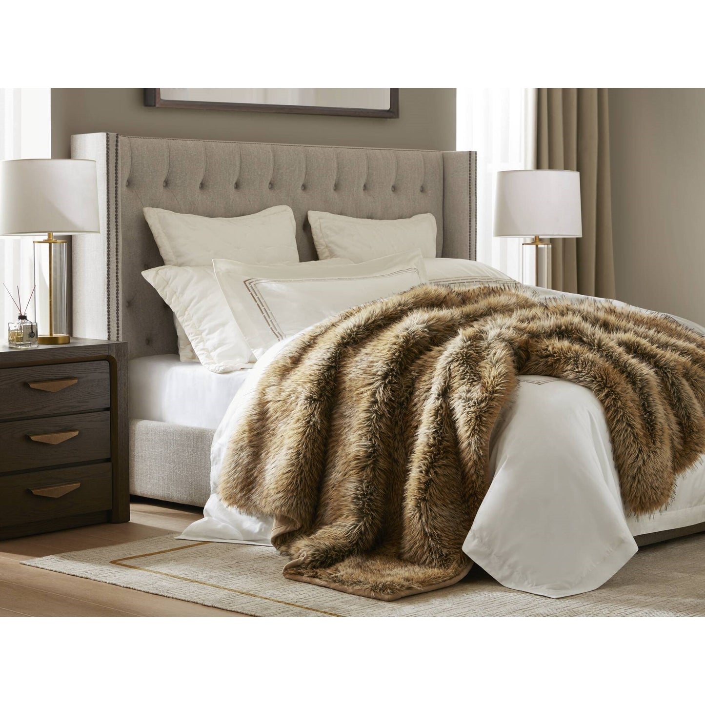 1-Piece 60x80' Faux Fur Throw Blanket,Bobcat