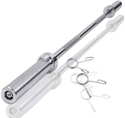 Barbell Bar for 2' Olympic Plates, Home Gym Weightlifting Bar 4Ft Solid Chrome Weight Bar Fitness Training Curl Barbell