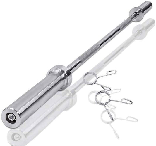 Barbell Bar for 2' Olympic Plates, Home Gym Weightlifting Bar 4Ft Solid Chrome Weight Bar Fitness Training Curl Barbell