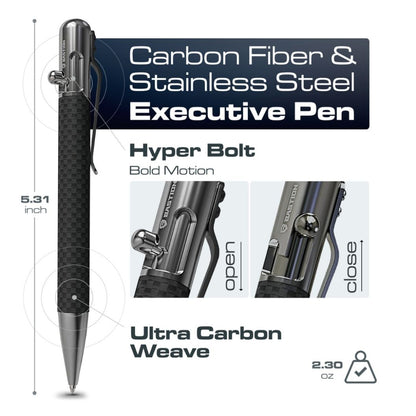 Carbon Fiber and Stainless Steel - Bolt Action Pen by Bastion®