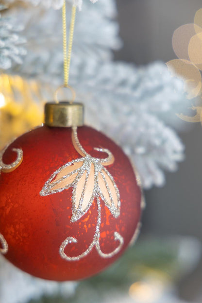 D3' Christmas Ball Ornaments, Glass Decorative Hanging Ball Christmas Tree Ornaments for Holiday Party Decorations, Set of 12