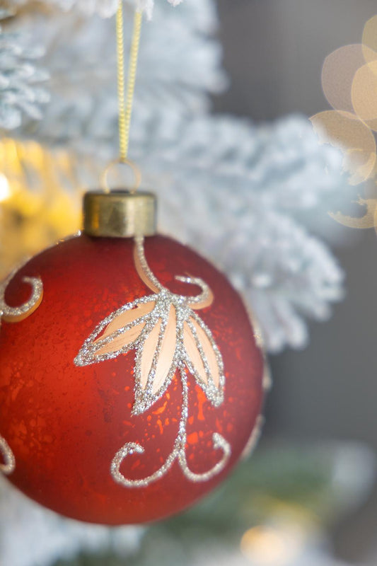 D3' Christmas Ball Ornaments, Glass Decorative Hanging Ball Christmas Tree Ornaments for Holiday Party Decorations, Set of 12