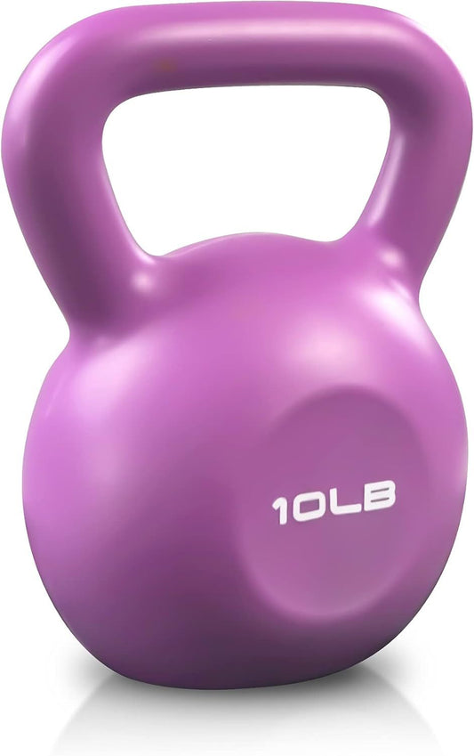 10lbs Kettlebell Set, Strength Training Kettlebells Weight Set for Women, Vinyl Coated Kettle Bell for Home Gym Workout Weight Lifting Equipment, Comfortable Grip Wide Handle Weights