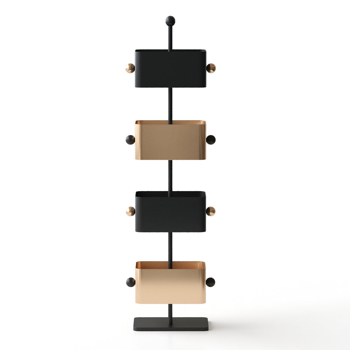 Box bookshelf  (golden)bedside shelf living room side table placement shelf home children's corner placement shelf simple colored bedroom iron magazine rack