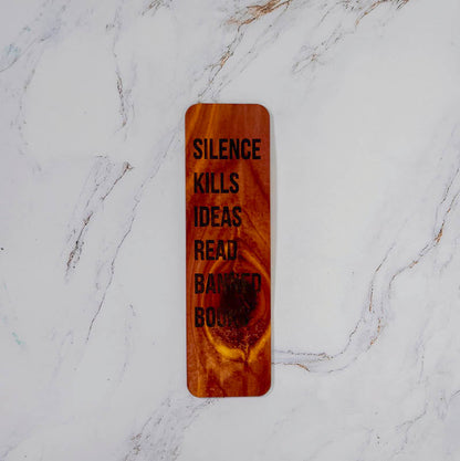 Wooden Bookmark | Silence Kills - Bold