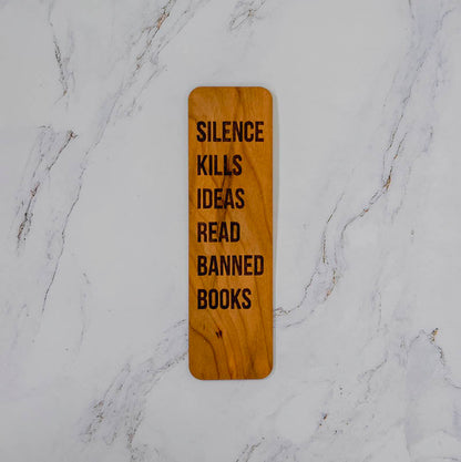 Wooden Bookmark | Silence Kills - Bold