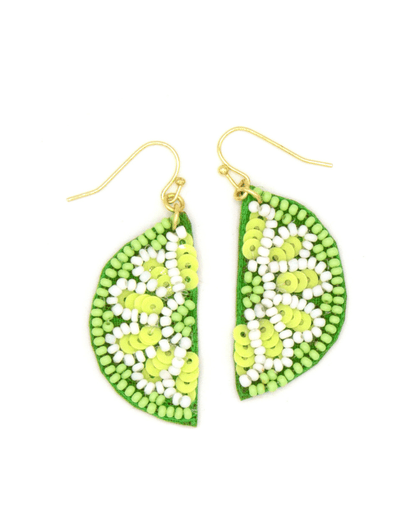 Citrus Fruit Slice Beaded Earrings