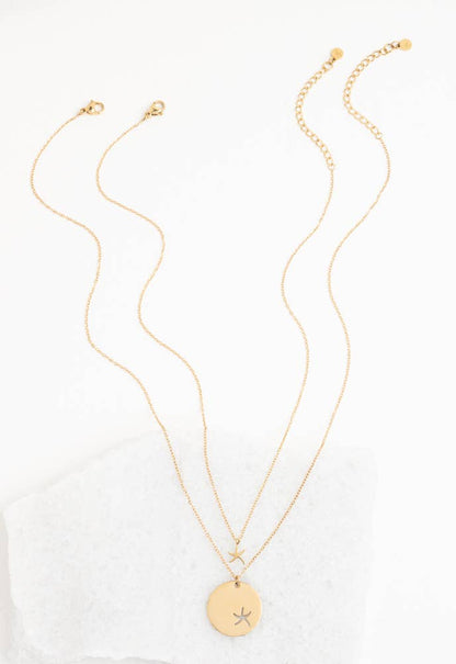 Community Gold Starfish Pendant Necklace Set