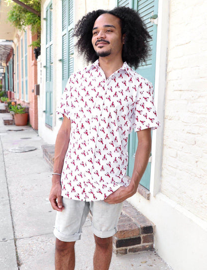 Crawfish Organic Cotton Men's Button Down Shirt