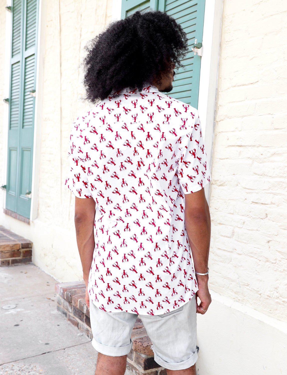 Crawfish Organic Cotton Men's Button Down Shirt