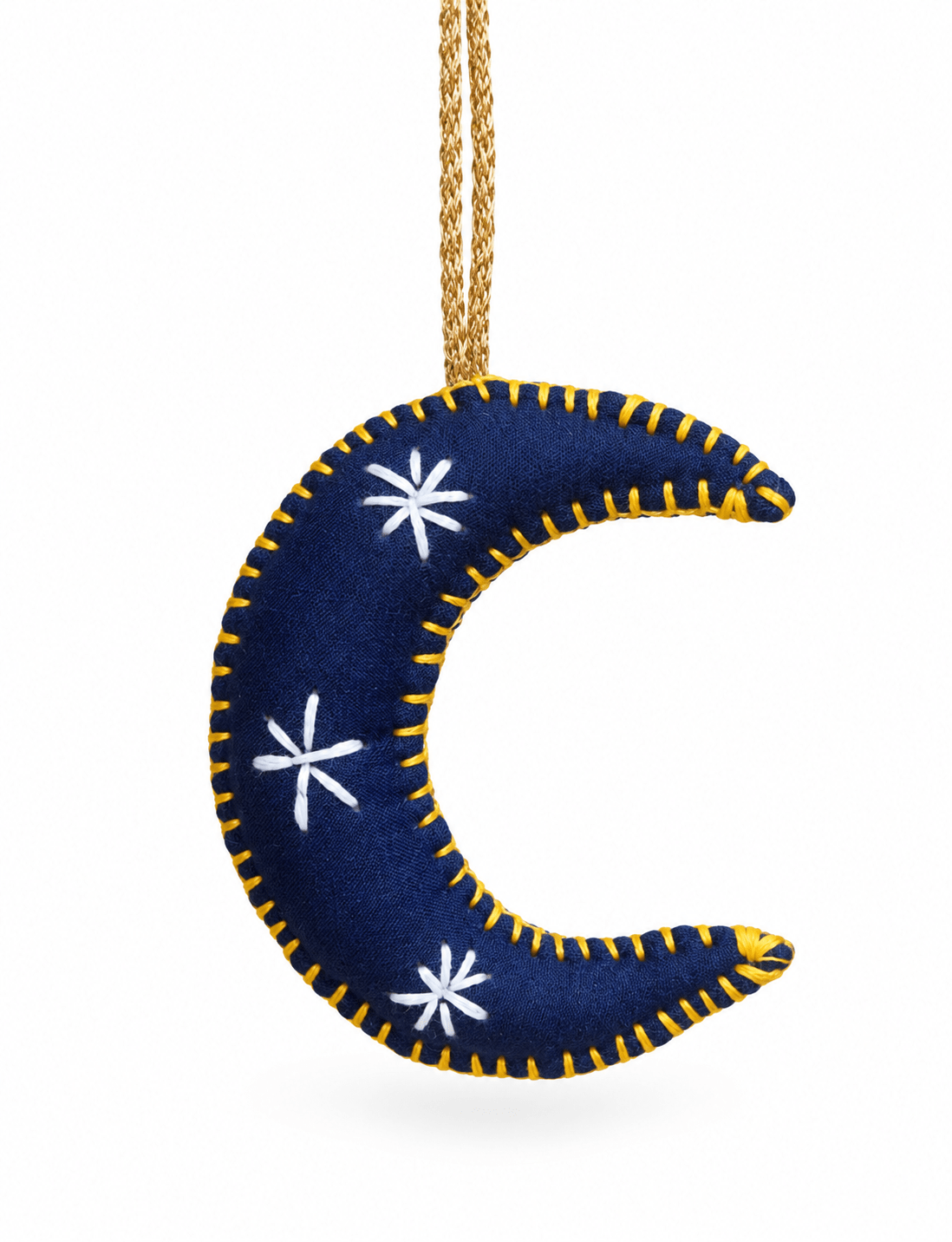 Crescent Moon Fabric Ornament