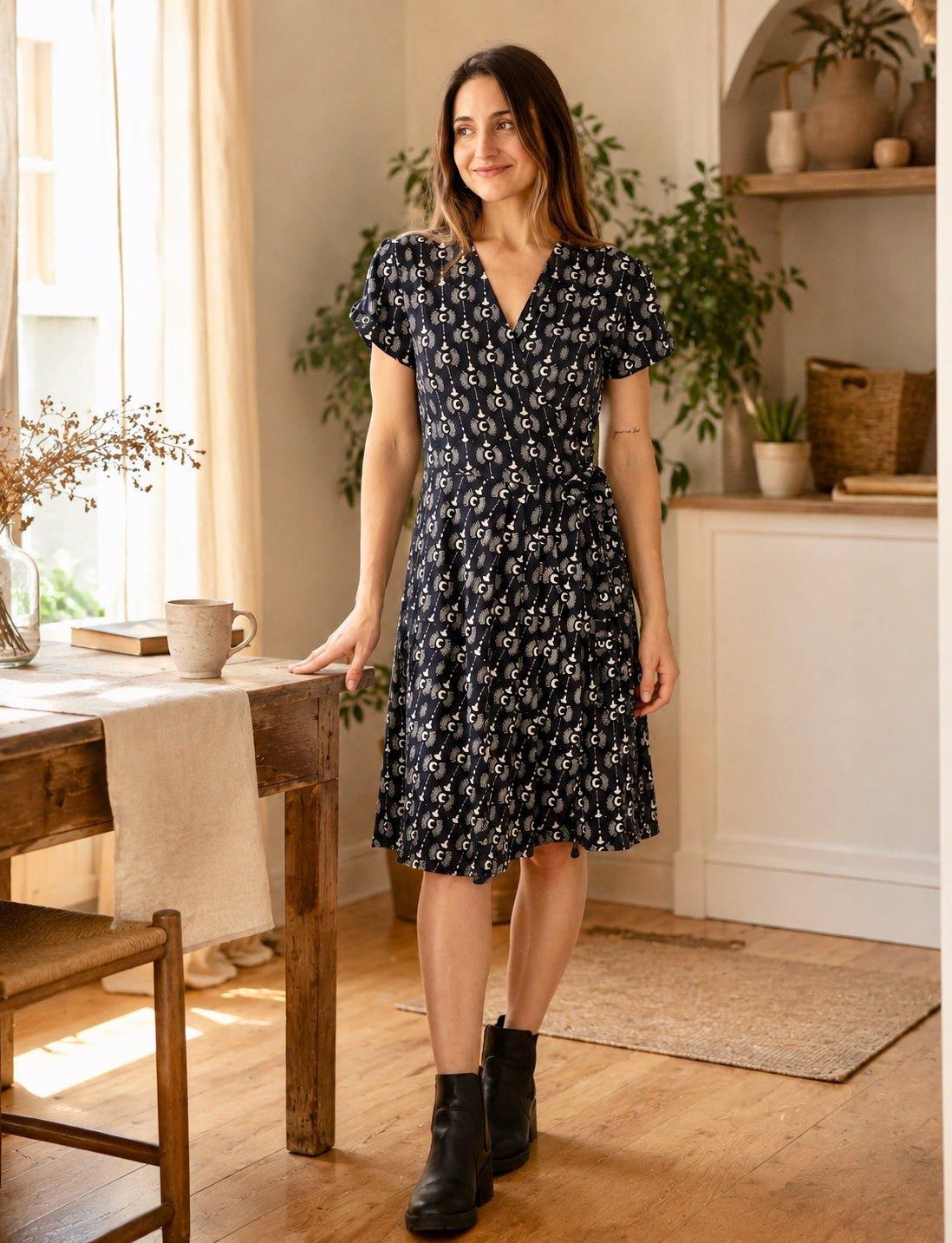 Crescent Moon Organic Wrap Dress