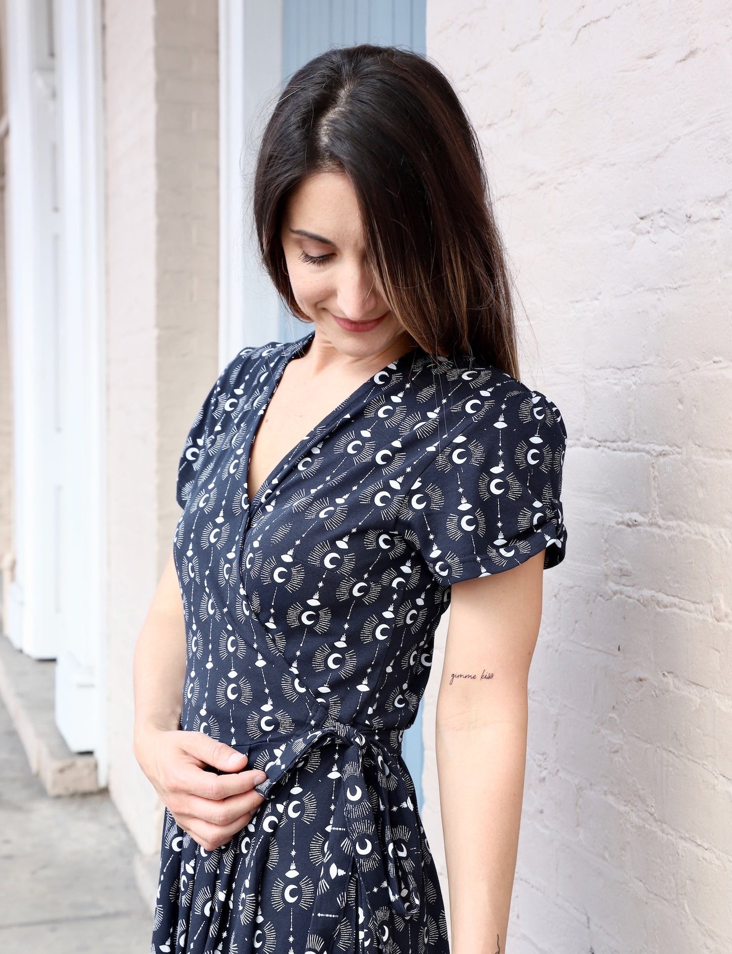 Crescent Moon Organic Wrap Dress