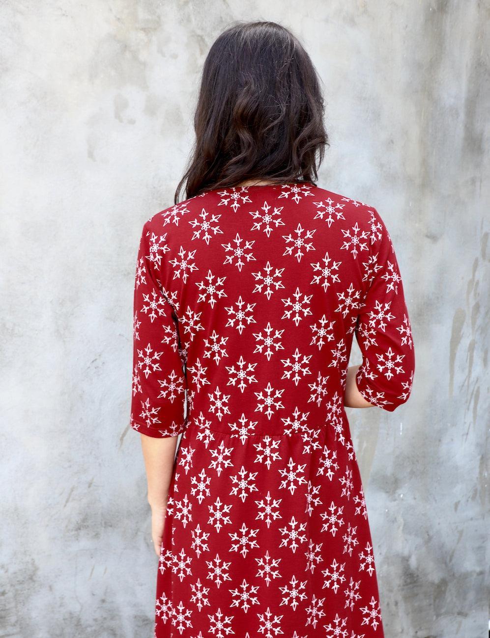 Crimson Flurry Organic Holiday Dress