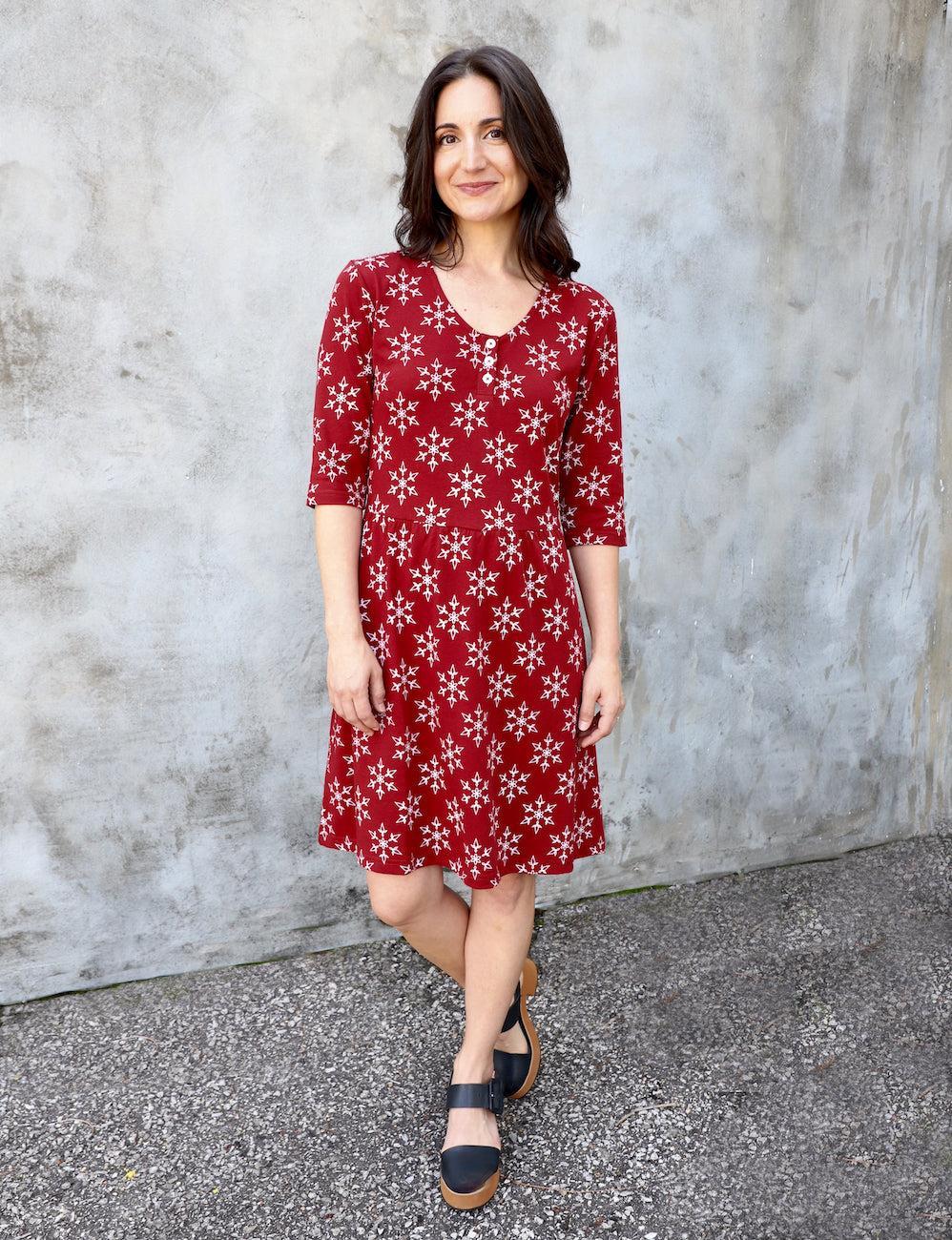Crimson Flurry Organic Holiday Dress