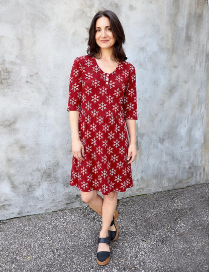 Crimson Flurry Organic Holiday Dress