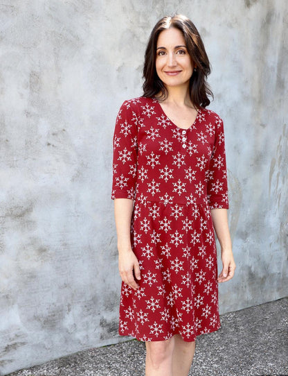 Crimson Flurry Organic Holiday Dress
