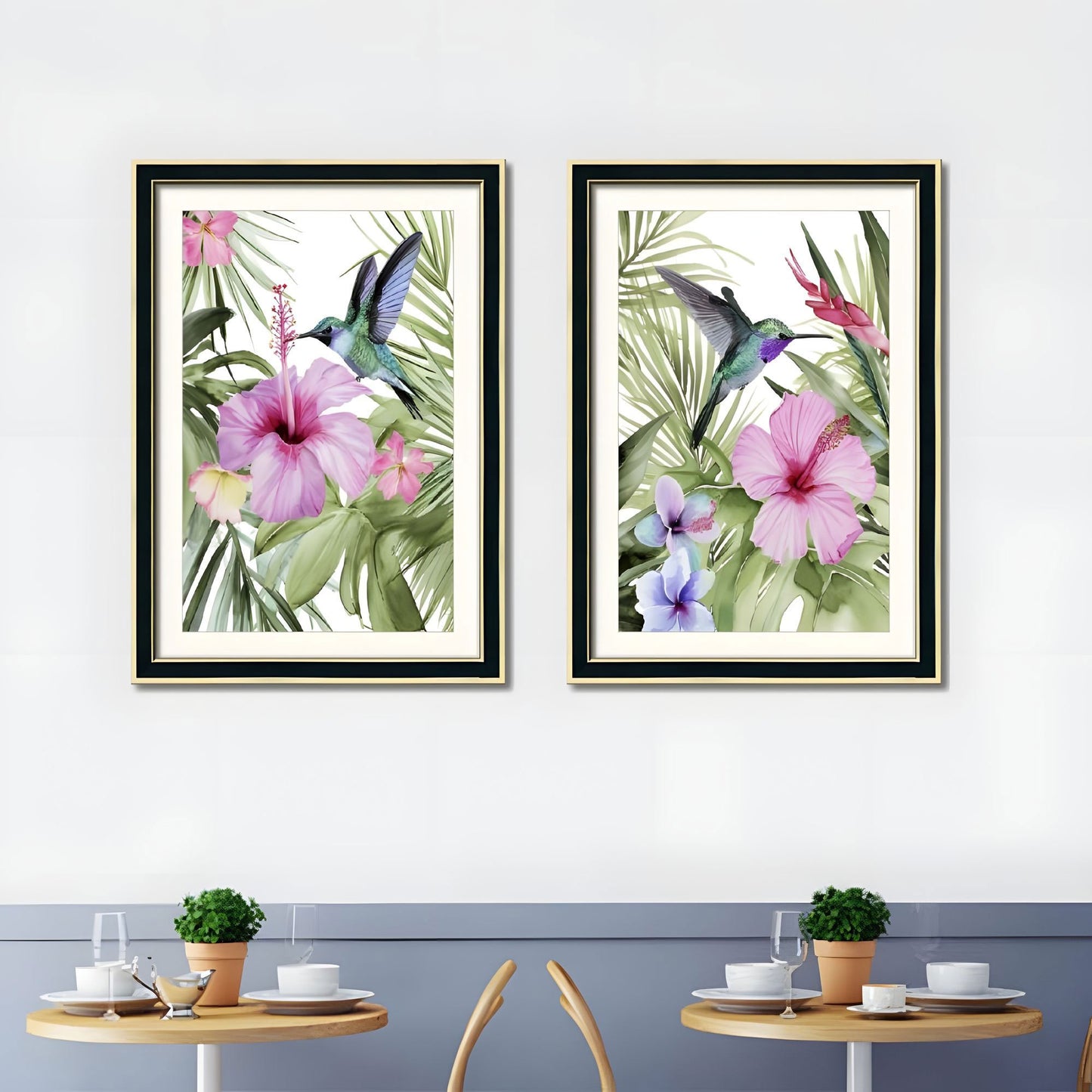 Set of 2 Pelican Bird Framed Wall Art – Replaceable Canvas Prints with Solid Wood Picture Frames, Modern Nature Wall Decor for Living Room and Bedroom 20x28 inches