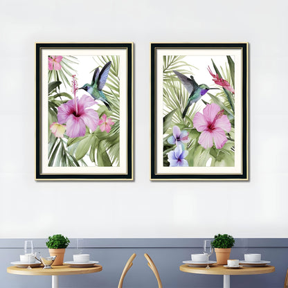 Set of 2 Pelican Bird Framed Wall Art – Replaceable Canvas Prints with Solid Wood Picture Frames, Modern Nature Wall Decor for Living Room and Bedroom 20x28 inches