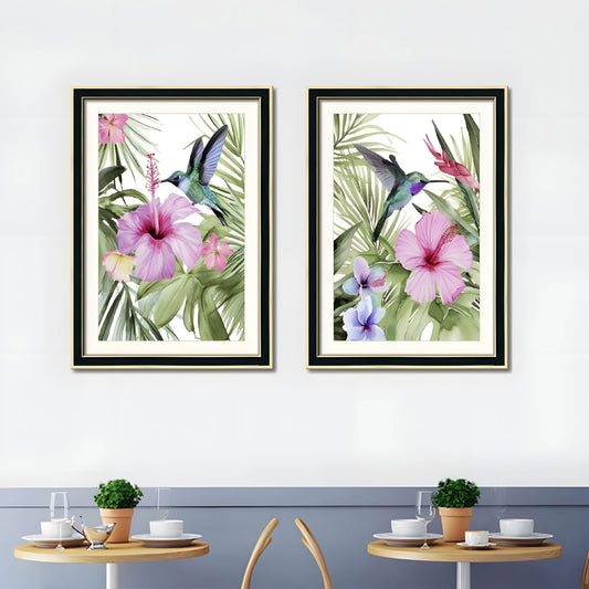 Set of 2 Pelican Bird Framed Wall Art – Replaceable Canvas Prints with Solid Wood Picture Frames, Modern Nature Wall Decor for Living Room and Bedroom 20x28 inches