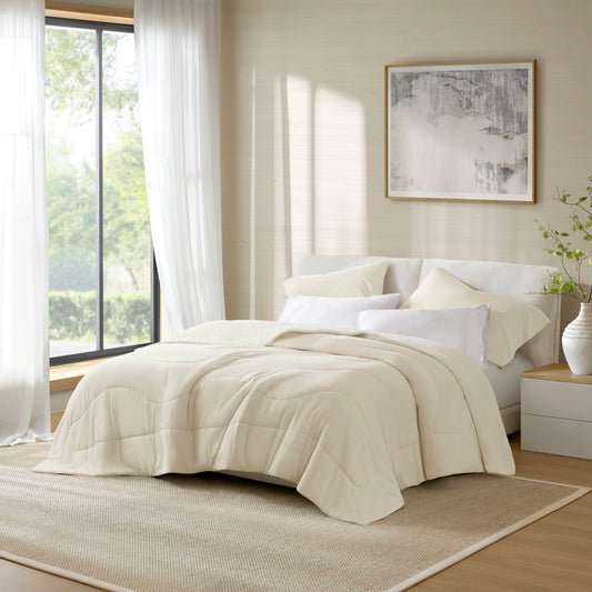 1-Piece Full/Queen Reversible Tencel Comforter Blanket,Ivory
